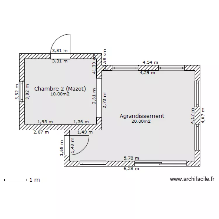 R&eacute;novation Mazot (&eacute;tage 1). Plan de 