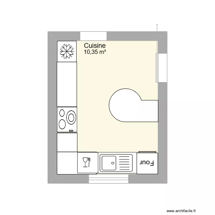 cuisine. Plan de 1 et 10 m² cuisine. Plan de 1 et 10 m²