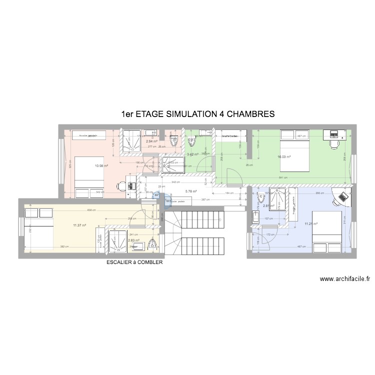 Collège 162 1er etage après travaux V4. Plan de 0 pièce et 0 m2