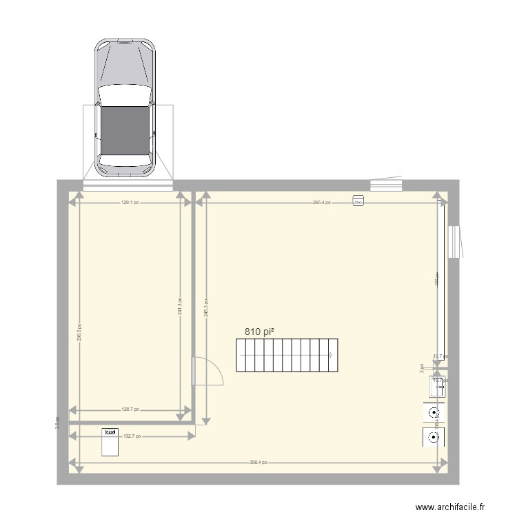 PLAN SOUS SOL KIKA 3 POUCES. Plan de 1 pièce et 75 m2