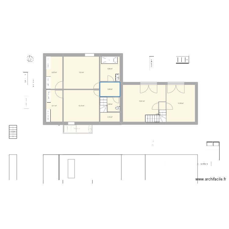 ponschevrydetail. Plan de 19 pièces et 173 m2