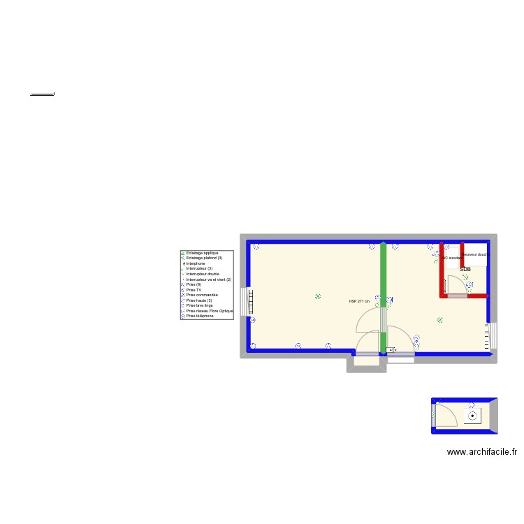 Saint Nazaire Elec. Plan de 3 pièces et 30 m2