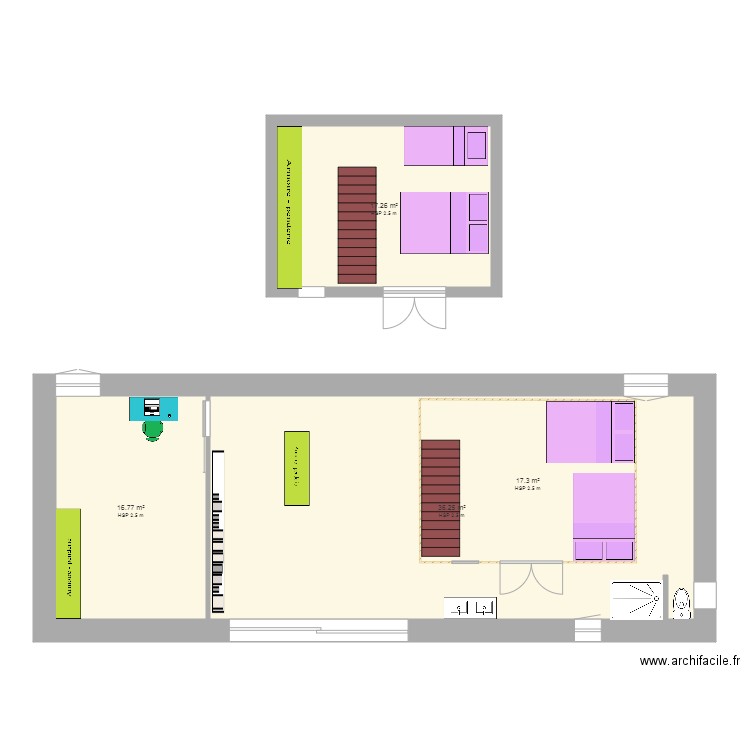 etage. Plan de 0 pièce et 0 m2