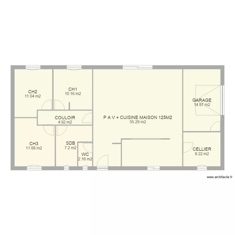 PLAN MAISON 125 M2. Plan de 