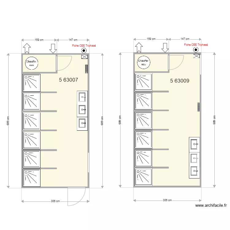 Inovyn assemblage douches. Plan de 