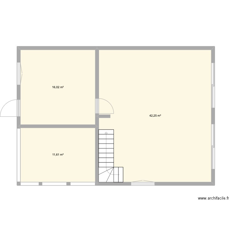 Garage. Plan de 3 pièces et 70 m2