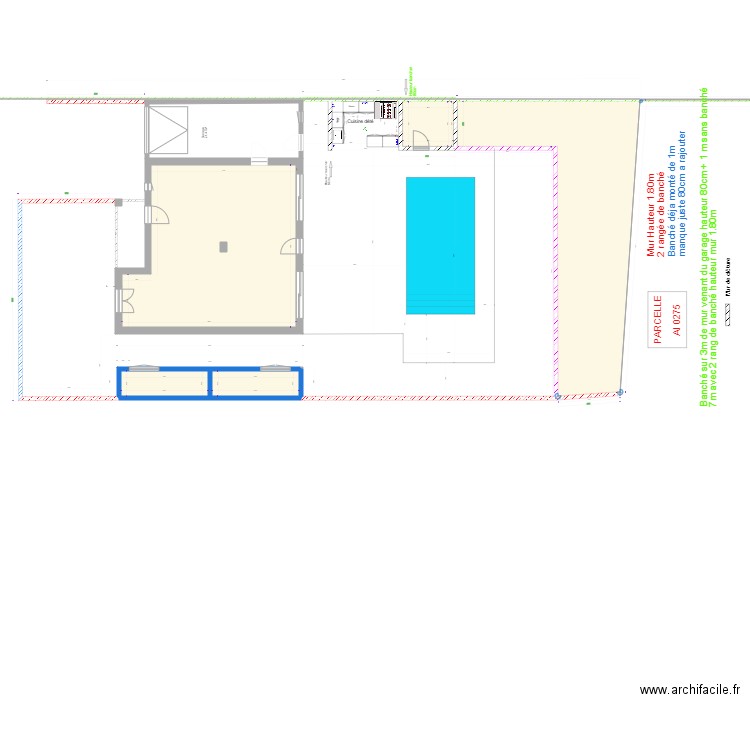 Plan de masse jardin+local. Plan de 0 pièce et 0 m2