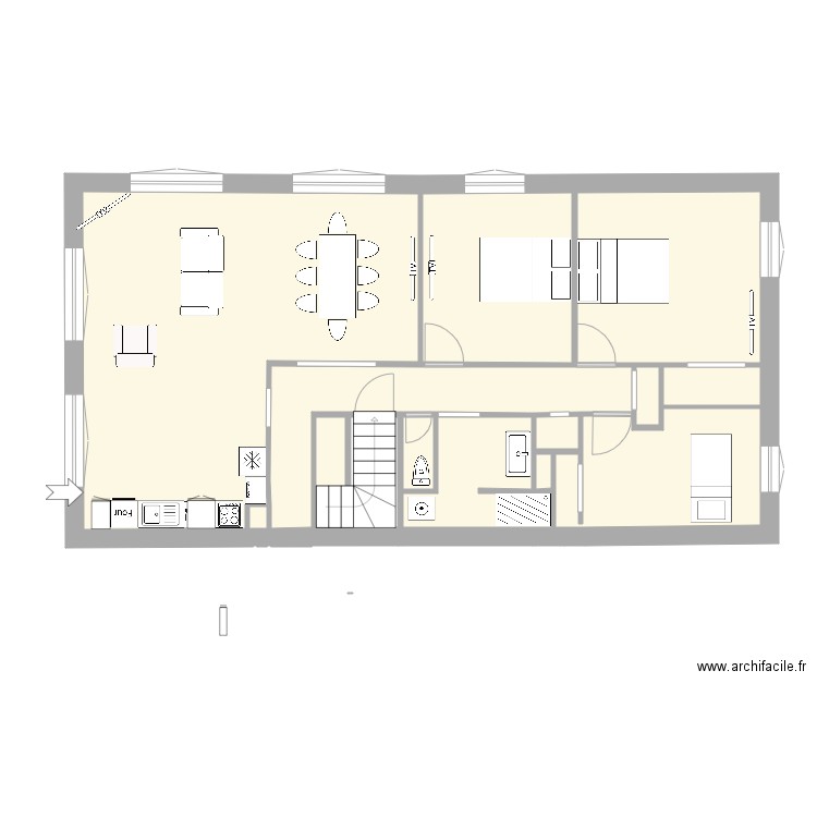 Plan  Projet Etage. Plan de 9 pièces et 97 m2