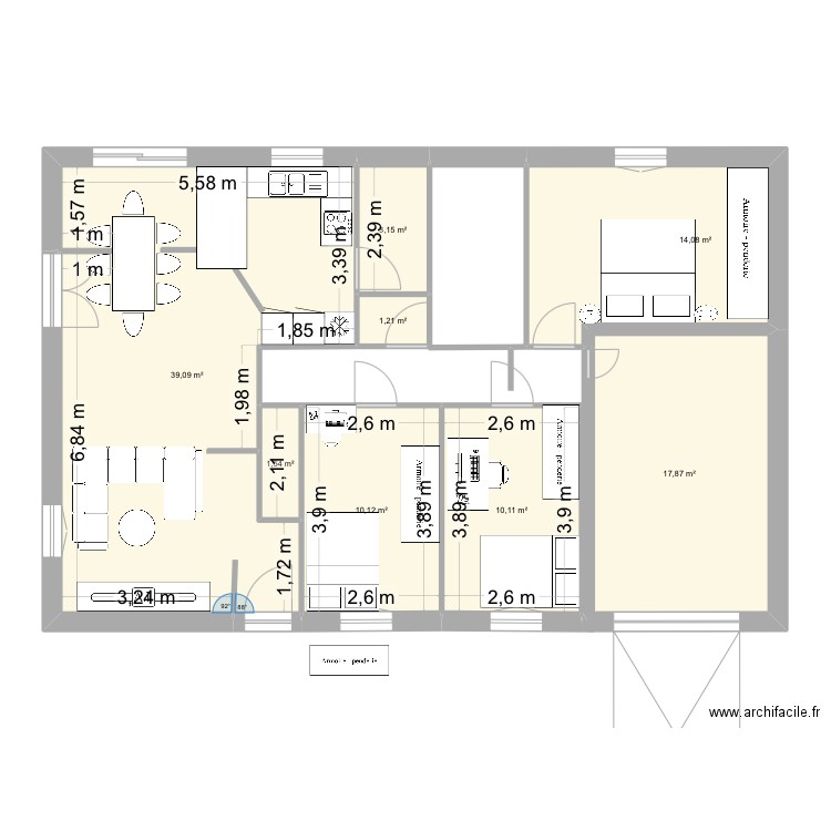 maison plein pied pônt 2. Plan de 8 pièces et 97 m2