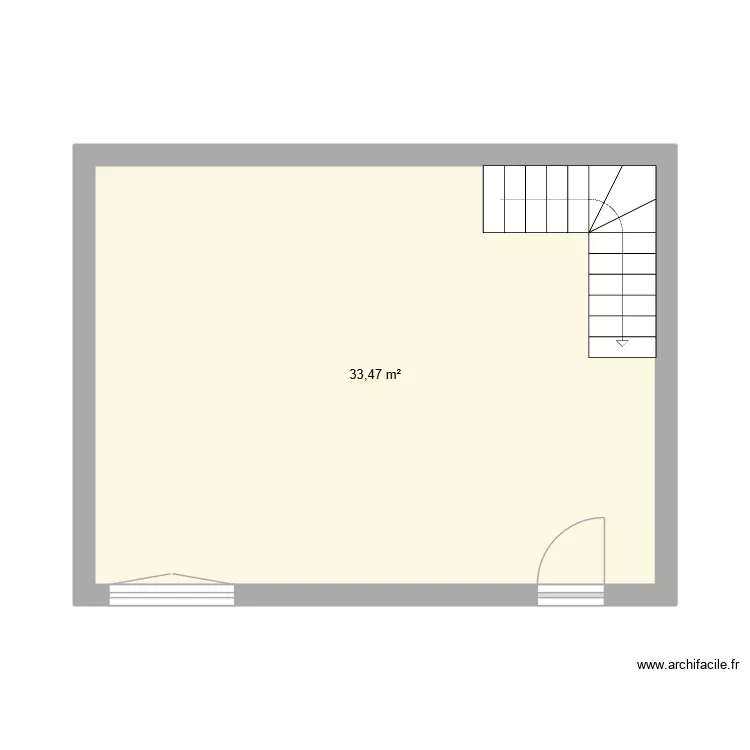 plan. Plan de 1 Pièce et 33 m²