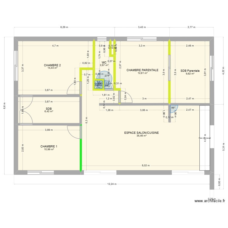 MAISON MOTOR POOL. Plan de 9 pièces et 93 m2