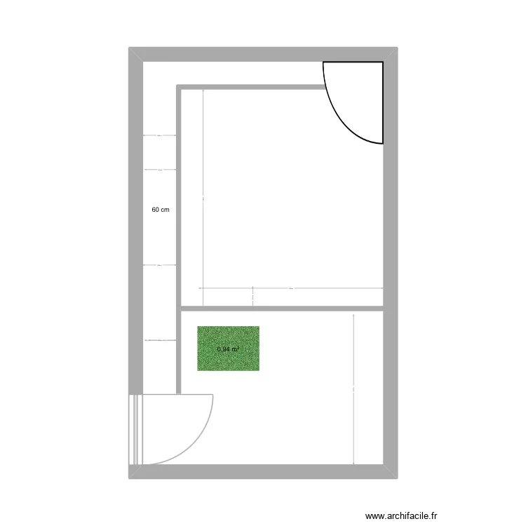 Jardin. Plan de 1 pièce et 33 m² Jardin. Plan de 1 pièce et 33 m²