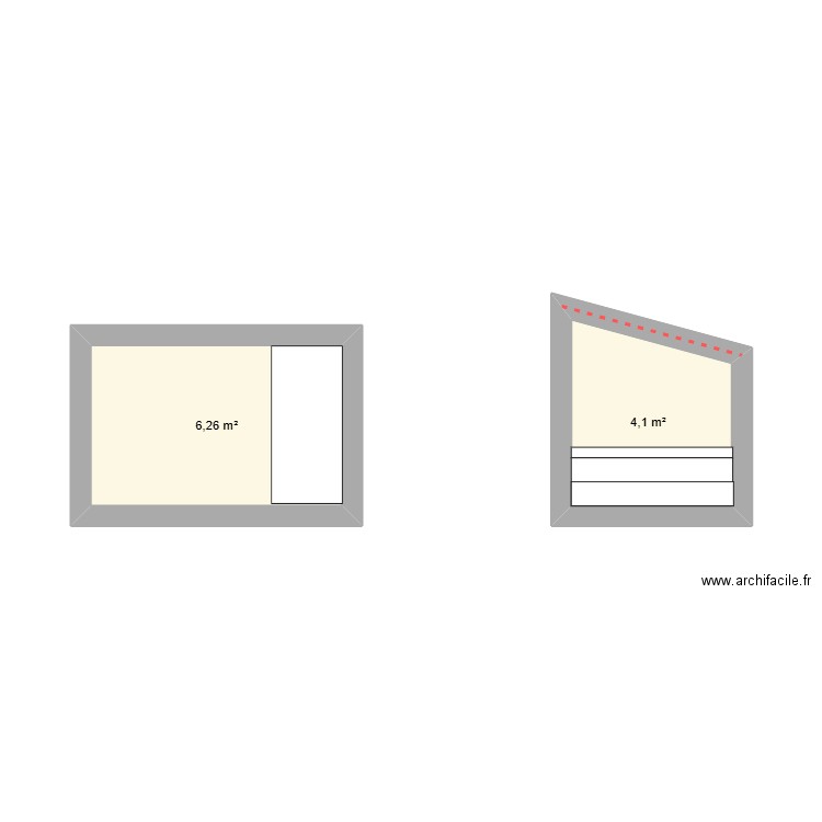 chambre chris. Plan de 2 pièces et 10 m2