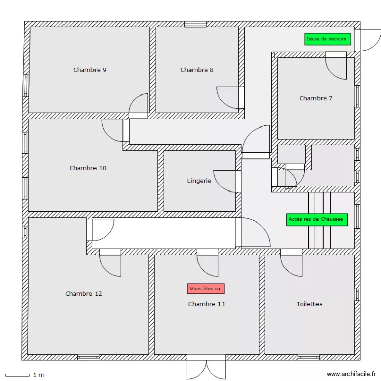 Auberge - 1er etage - Chambre 11. Plan de Auberge - 1er etage - Chambre 11. Plan de
