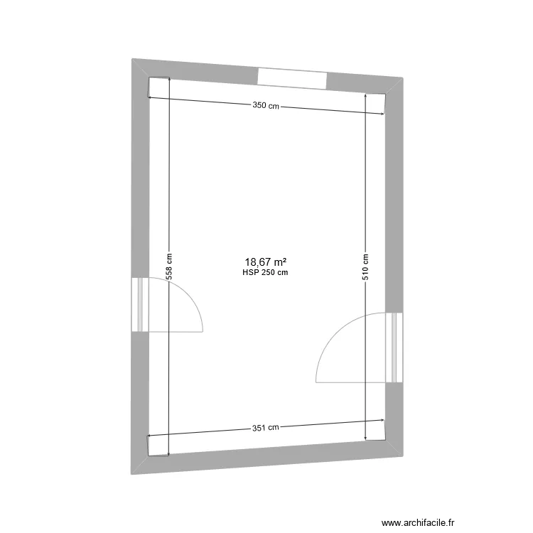 PRADON Pi&egrave;ce de vie existant. Plan de 
