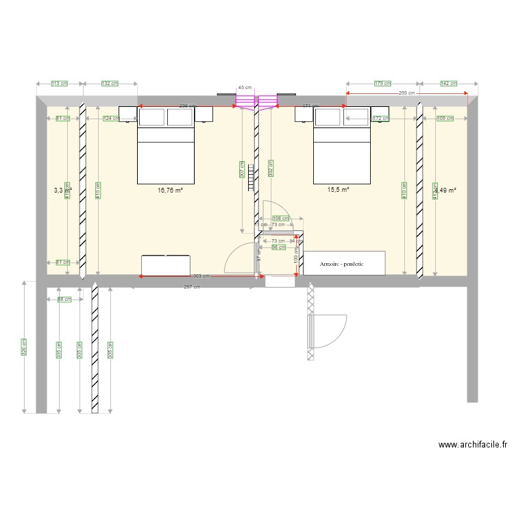 Valderoure. Plan de 4 pièces et 40 m2