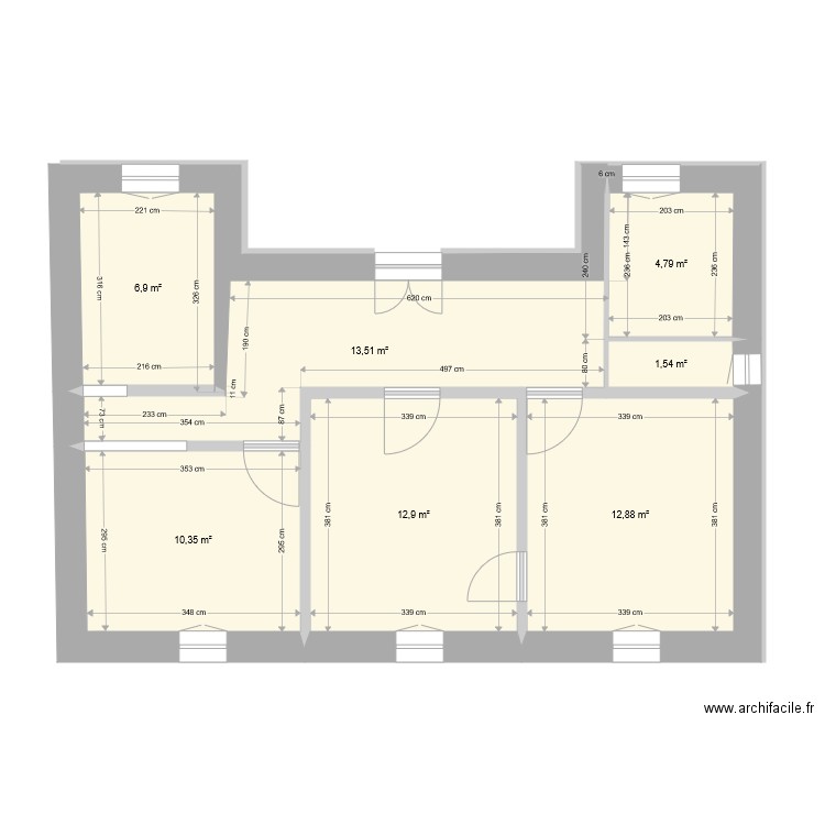 RdJ actuel. Plan de 0 pièce et 0 m2