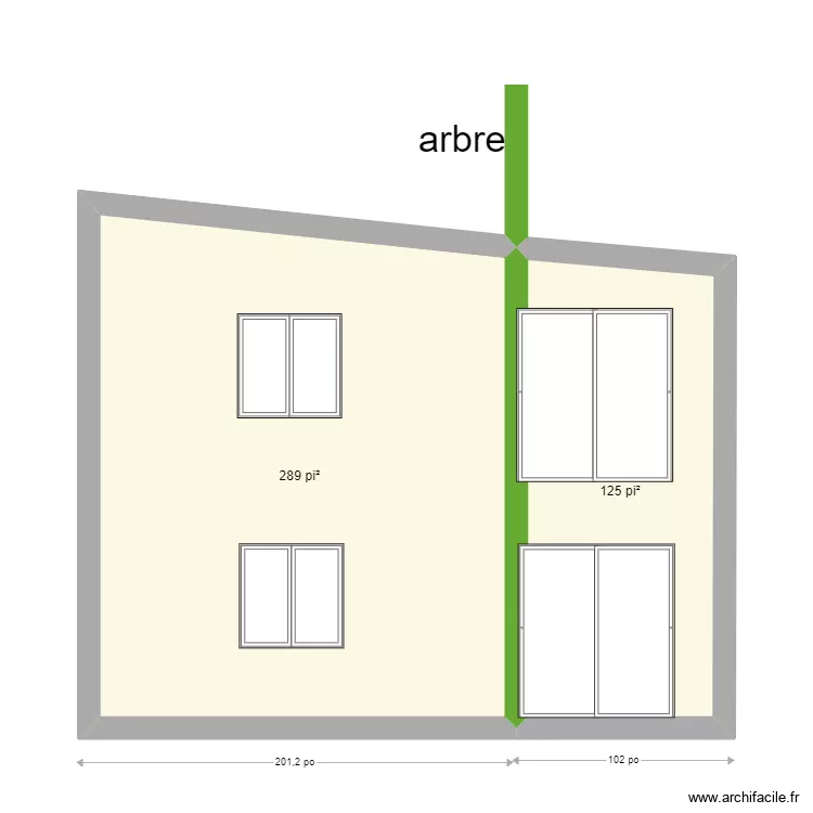 fa&ccedil;ade arri&egrave;re avec arbre  (def). Plan de 