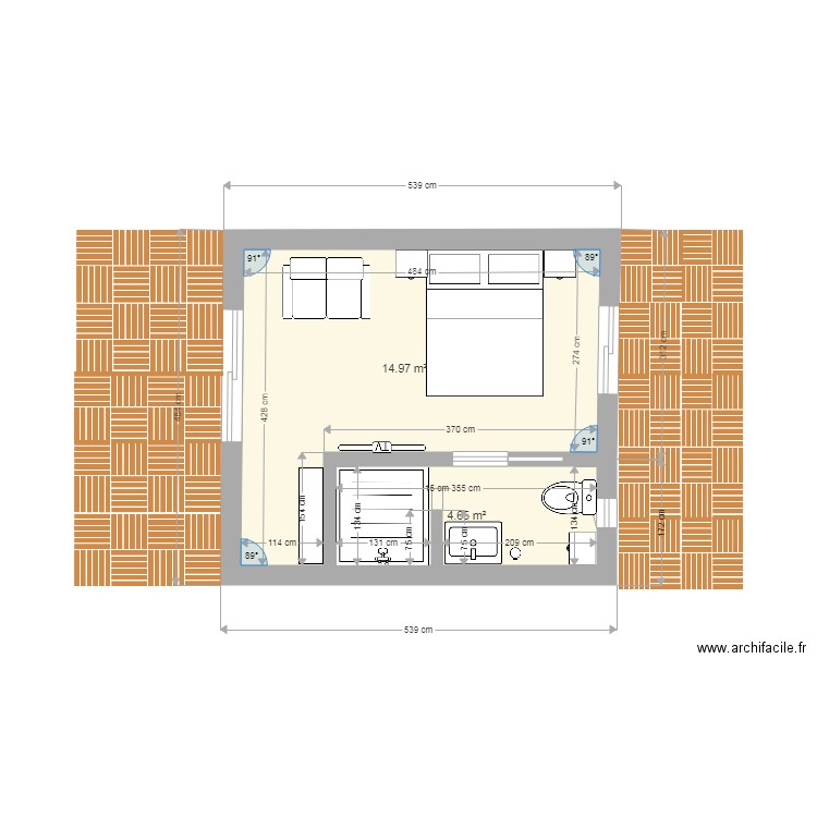 chambre Tony kebira. Plan de 0 pièce et 0 m2