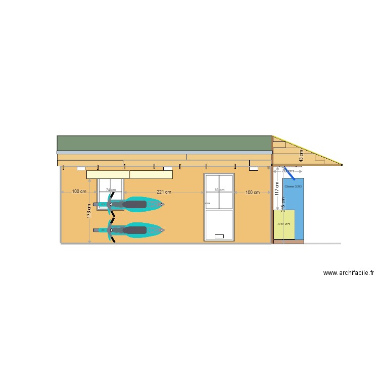 Façade Garage 21. Plan de 0 pièce et 0 m2
