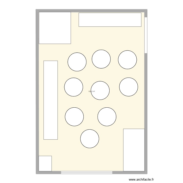 Plan – sale des fetes table ronde – Par MaxenceDarck ️ | ArchiFacile