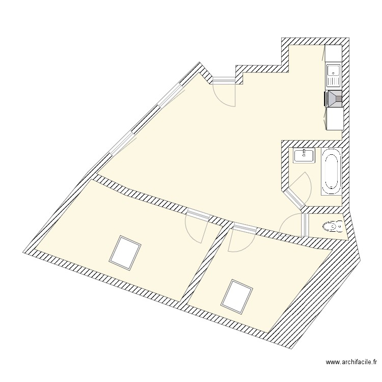 Plan Appartement 1er avec entrée rdc façade principale. Plan de 0 pièce et 0 m2