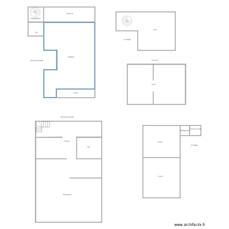 Place ducale Local 1 Magasin vétement. Plan de 0 pièce et 0 m2