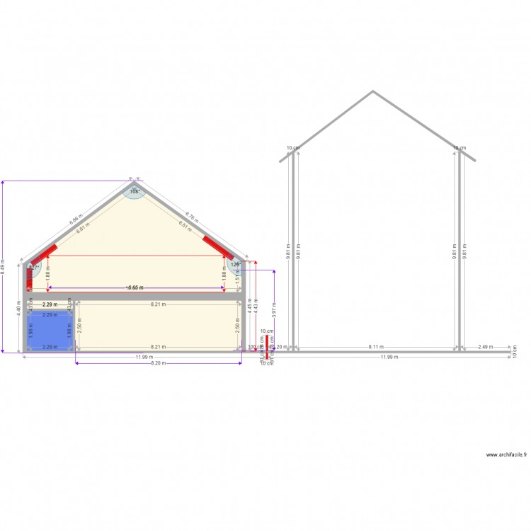 surface en projet. Plan de 0 pièce et 0 m2