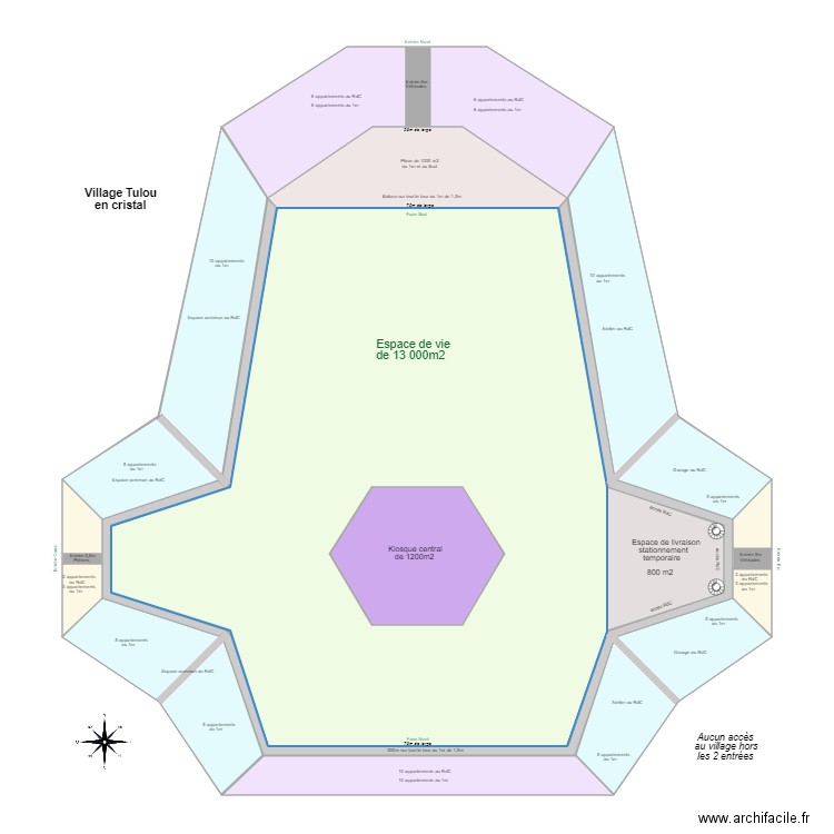 Maison Tulou étoile 08. Plan de 0 pièce et 0 m2