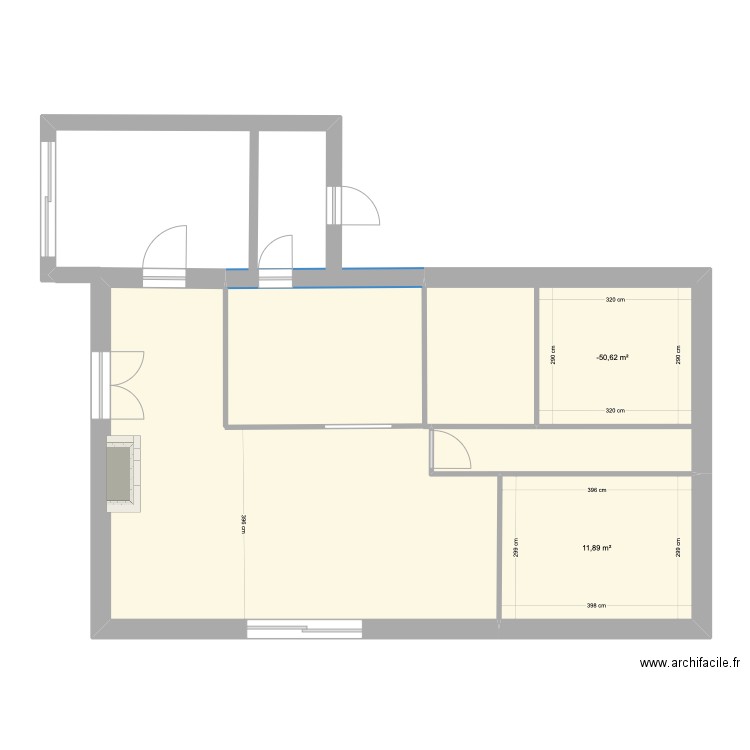 hugo et sophie. Plan de 2 pièces et 21 m2