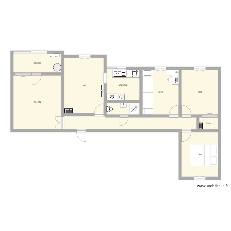 AADL3. Plan de 10 pièces et 100 m2
