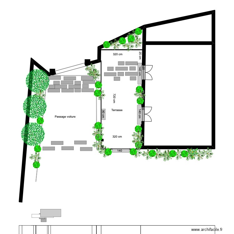 plan saint briac jardin . Plan de 2 pièces et 58 m2