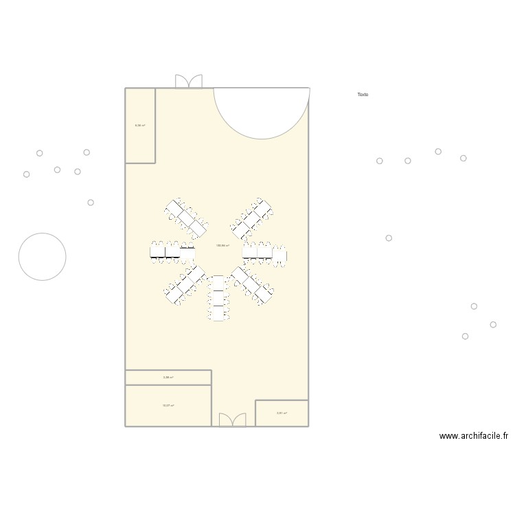 salle 1. Plan de 5 pièces et 175 m2