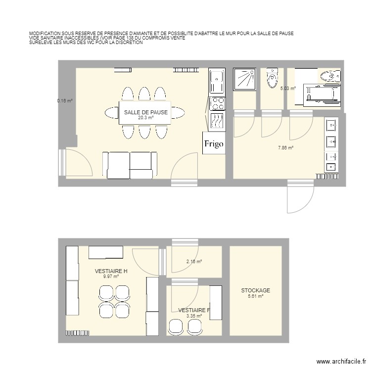 VESTIAIRES BAT 3 V3. Plan de 0 pièce et 0 m2