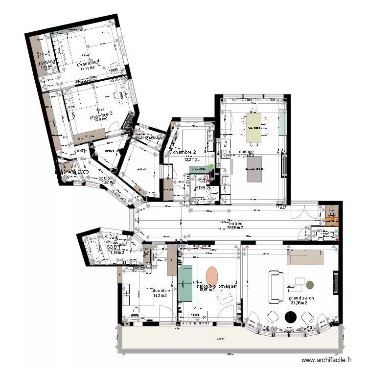 appartement THILLOY PROJET DEFINITIF TEST SDB2. Plan de 