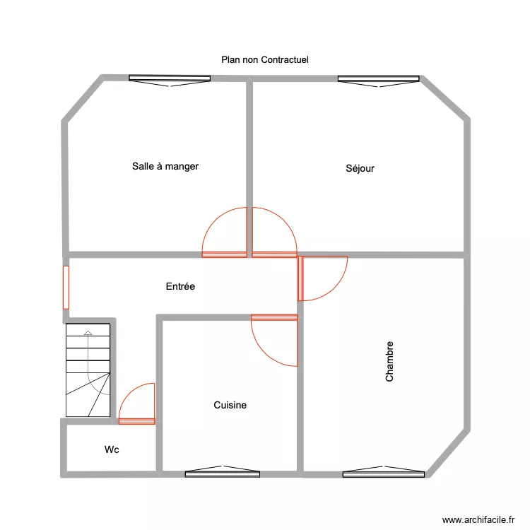 Maison SALMON RDC . Plan de 