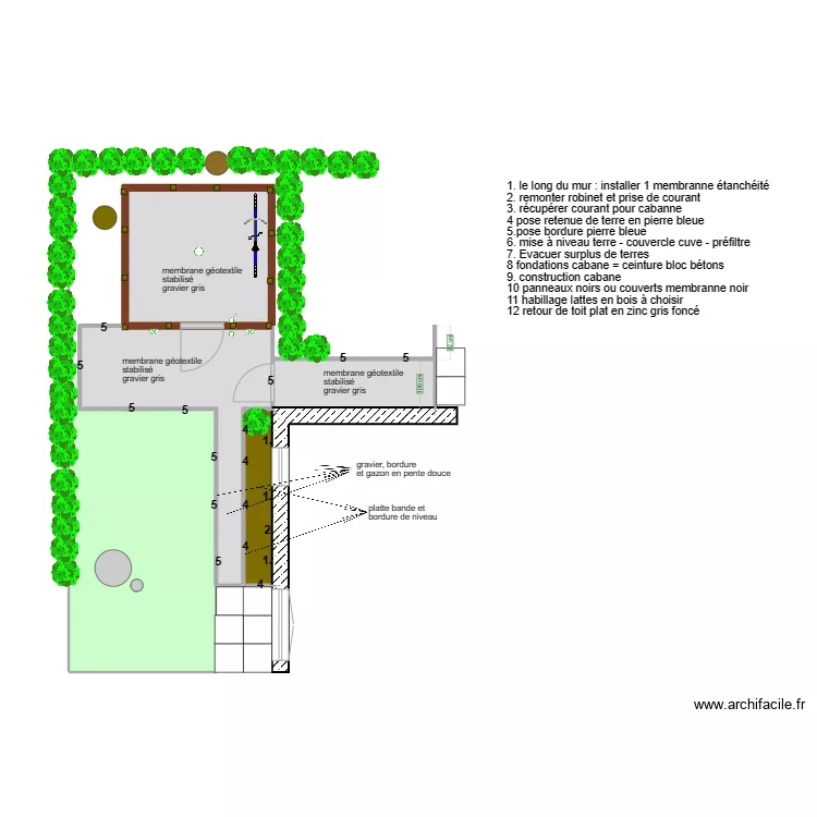 cabane jardin. Plan de 
