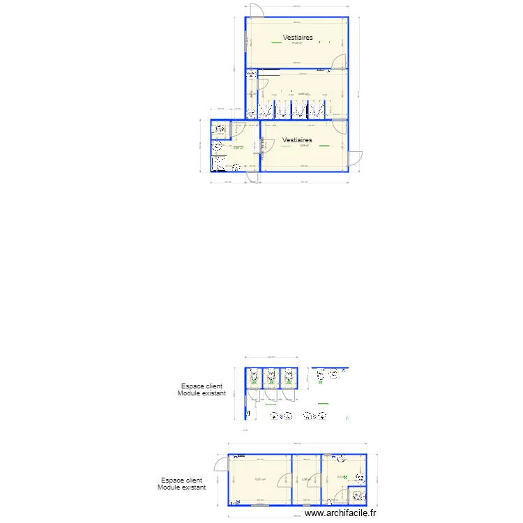 Balcaen Vestiaire et Douches phase 2. Plan de 