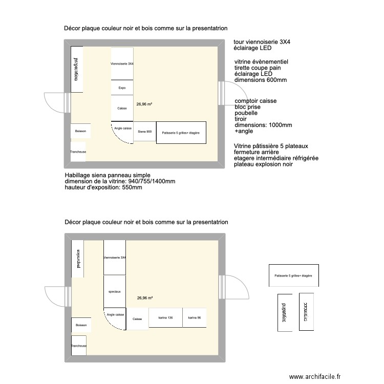 Callens. Plan de 2 pièces et 54 m2