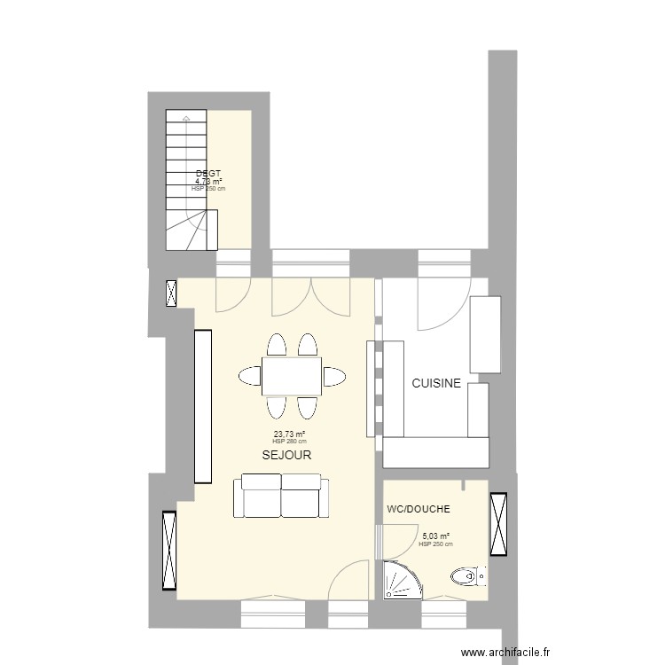 RDC  PROJET FANNY. Plan de 0 pièce et 0 m2