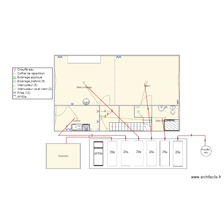 1er etage. Plan de 0 pièce et 0 m2