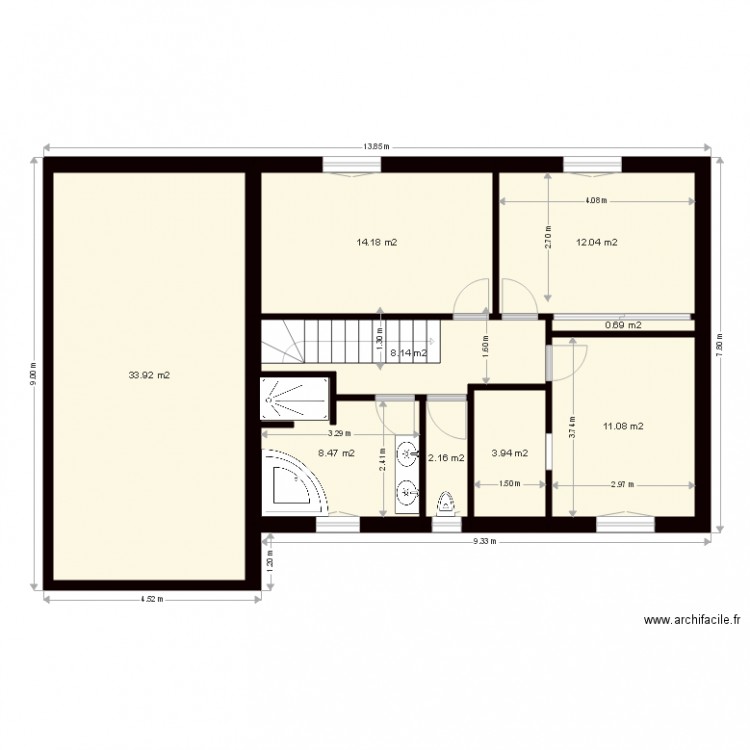 plan étage nouvel escalier. Plan de 0 pièce et 0 m2