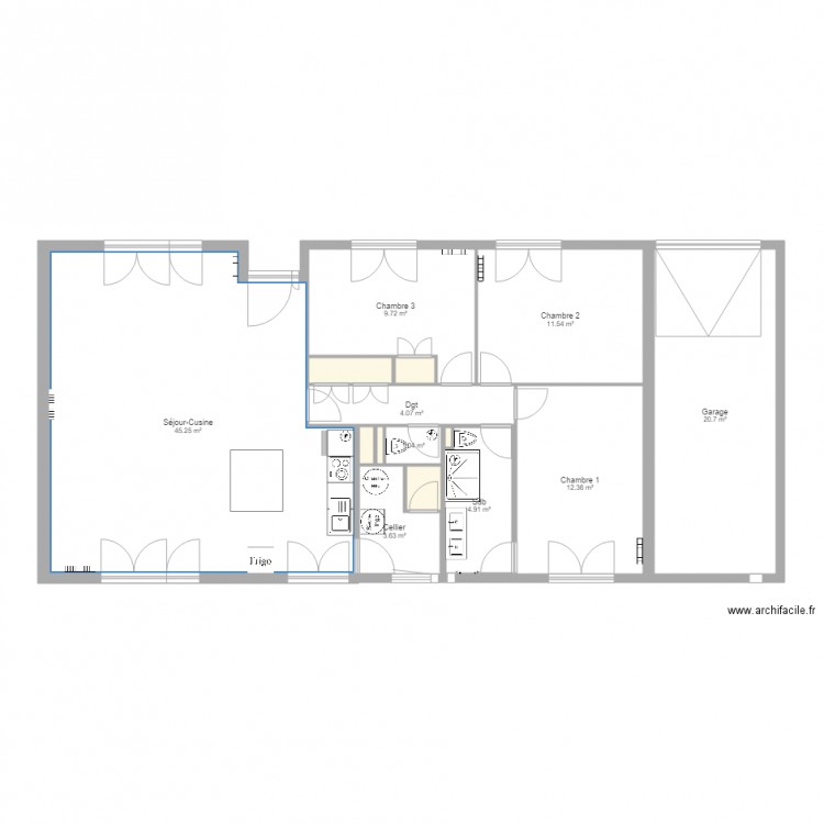 Maison réno cuisine modif. Plan de 0 pièce et 0 m2