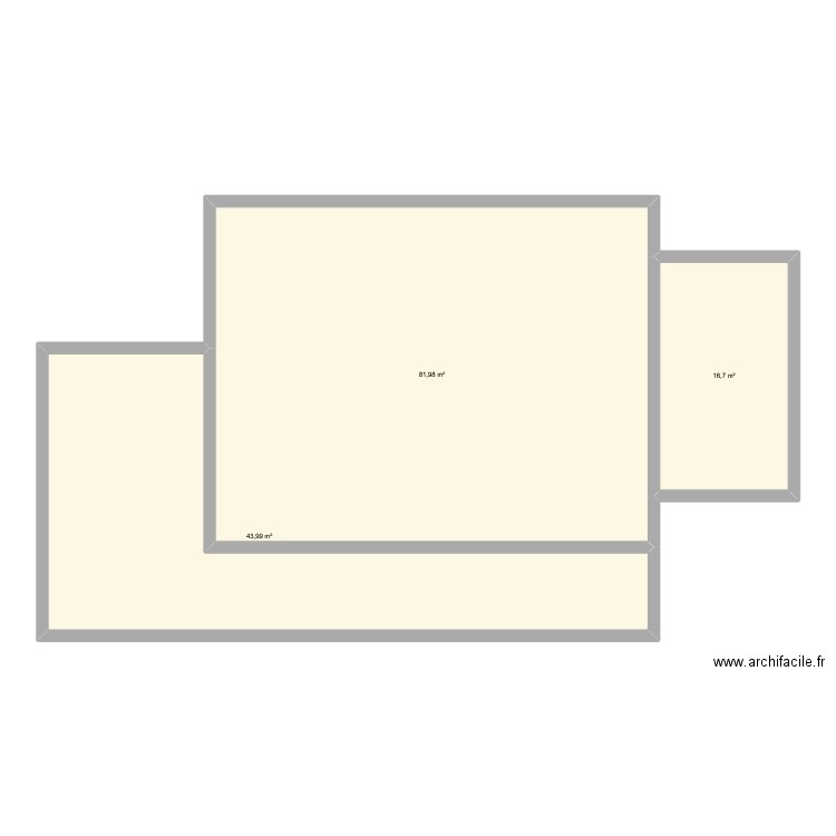 P.M.. Plan de 3 pièces et 143 m2