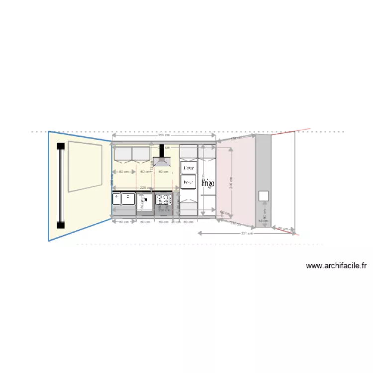 vue cuisine essai 3 place IKEA. Plan de 