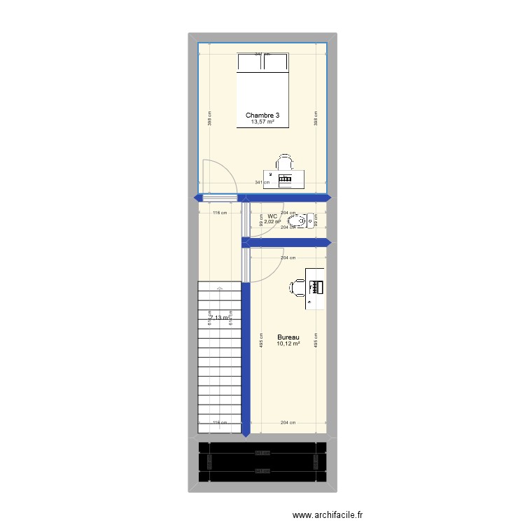 MAY-Denis-Appartement 2-Projet-N2. Plan de 5 pièces et 37 m2