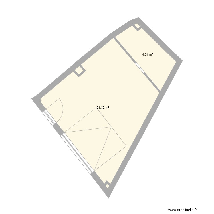 plan cadastre coudrecieux. Plan de 2 pièces et 26 m2