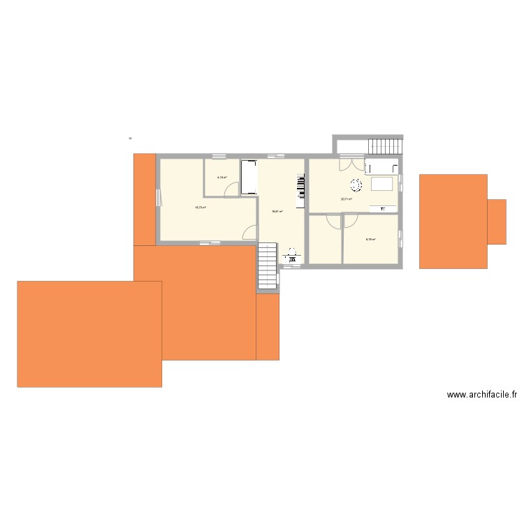 Valescure 1er. Plan de 5 pièces et 71 m2