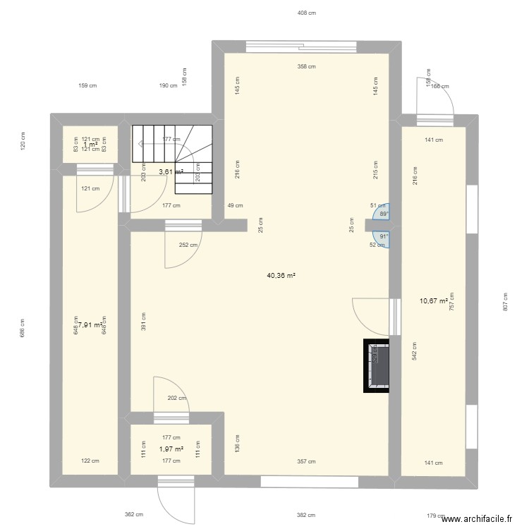 maison one. Plan de 6 pièces et 66 m2