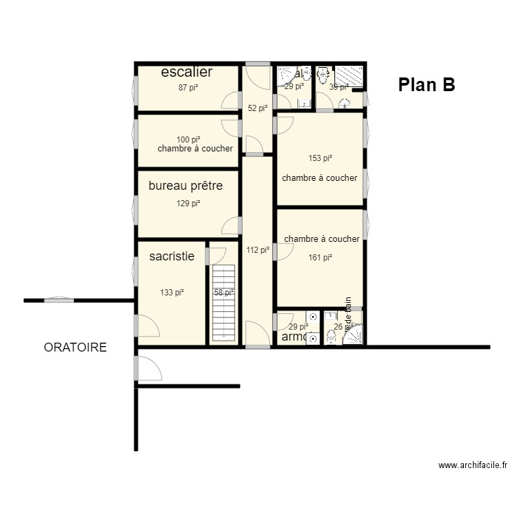 aile nord modifiée. Plan de 0 pièce et 0 m2